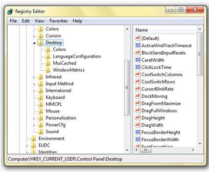 Windows 7 Registry Editor