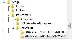 Windows 7 Registry TCPIP