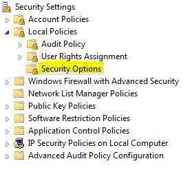 Windows 7 Security Options