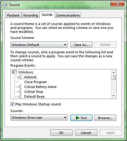 Windows 7 Sound Schemes