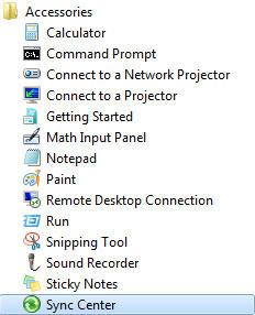 Windows 7 Sync Center