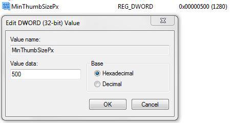 Windows 7 Taskbar Thumbnail Size