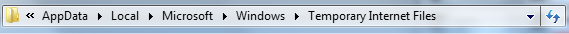 Windows 7 Temporary Internet Files Location