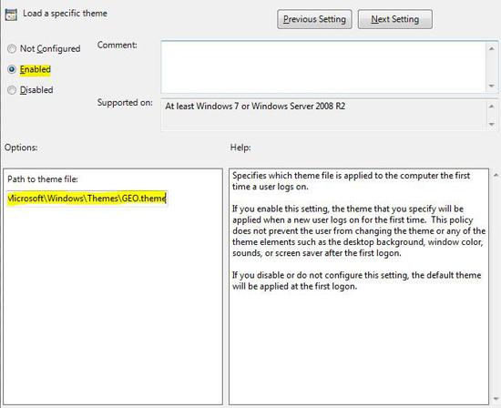 Windows 7 Theme Group Policy Path