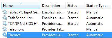 Windows 7 Themes Service