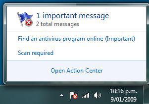 Windows 7 Turn off action center notifications