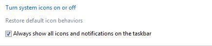 Windows 7: Turn System Icons on or off