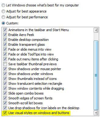 Use Visual Styles on Windows and Buttons