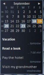 Windows 8 calendar gadgets