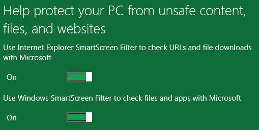 Windows 8 Smartscreen Filter