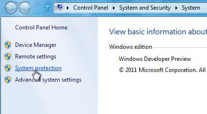 Windows 8 System Protection 1