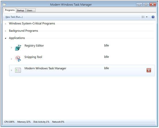 Windows 8 Task Manager With TaskUI