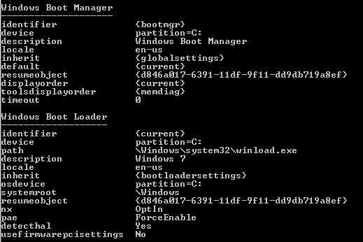 Windows Boot Manager Settings