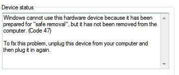 Windows cannot use this hardware device 