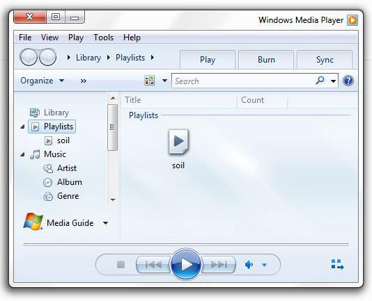 Windows Media Player Left Sider