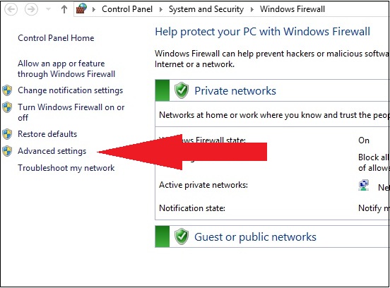 windows8 firewall advanced settings