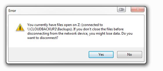 You Currently Have Files Open On Network Location