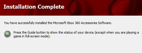 You Have Successfully Installed The Microsoft Xbox 360 Accessories Software