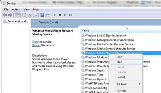 Windows-Media-Share-Disable
